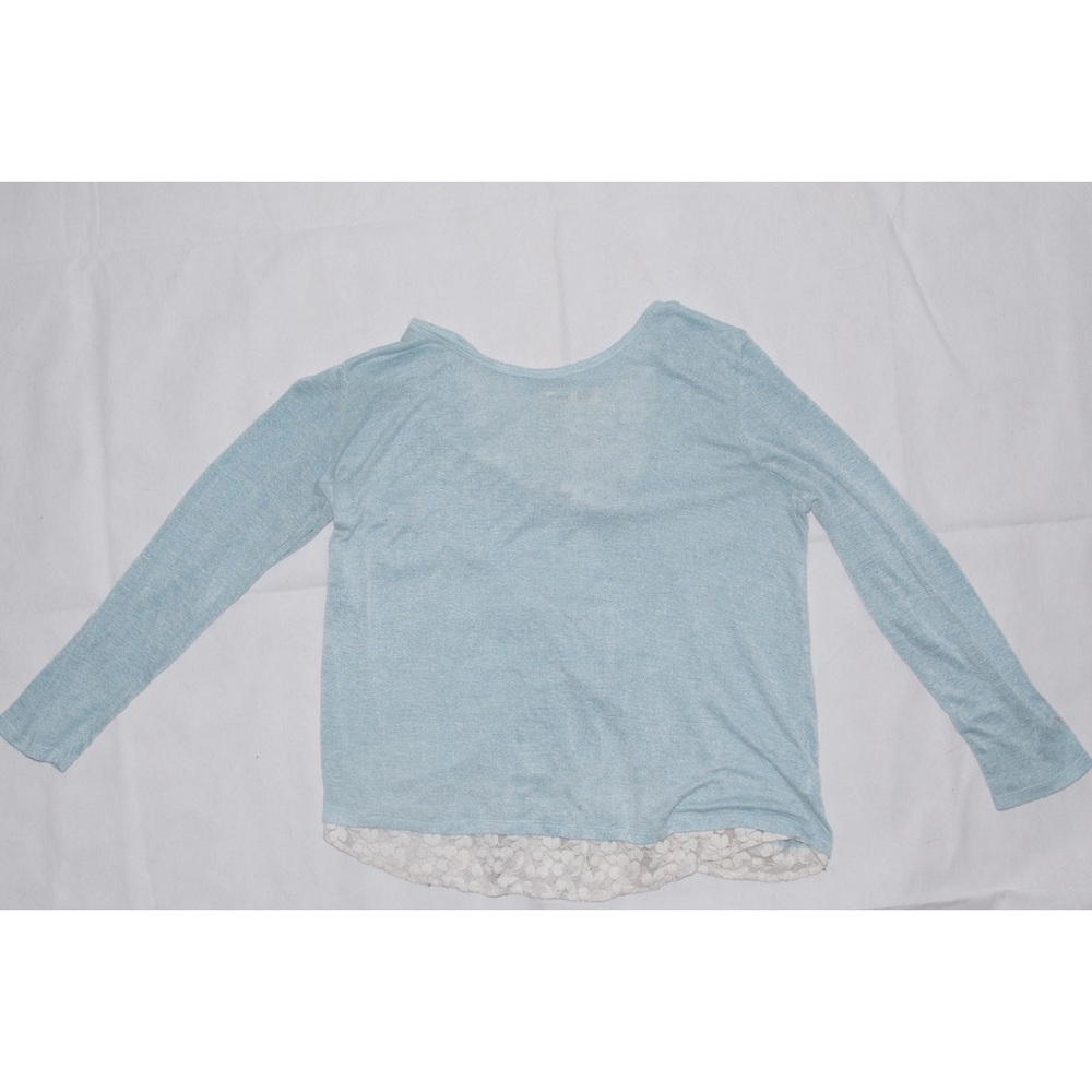 Long blue with lace details blouse/shirt